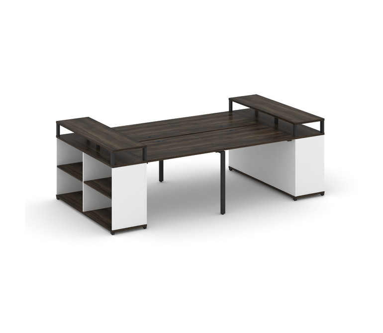 Concept Рабочая станция с опорными стеллажами с верх. горизонтами CN.DRS-249 Дуб Мали/Белый Бриллиан