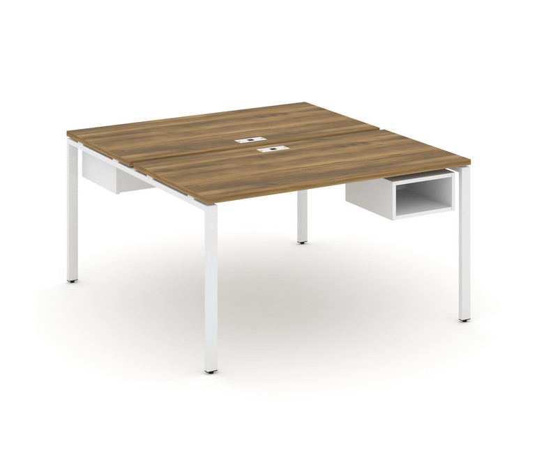 Concept Рабочая станция 2 сторонняя с подвесными тумбами на 2 места CN.DRS-103 Сандал Янтарный/Белый