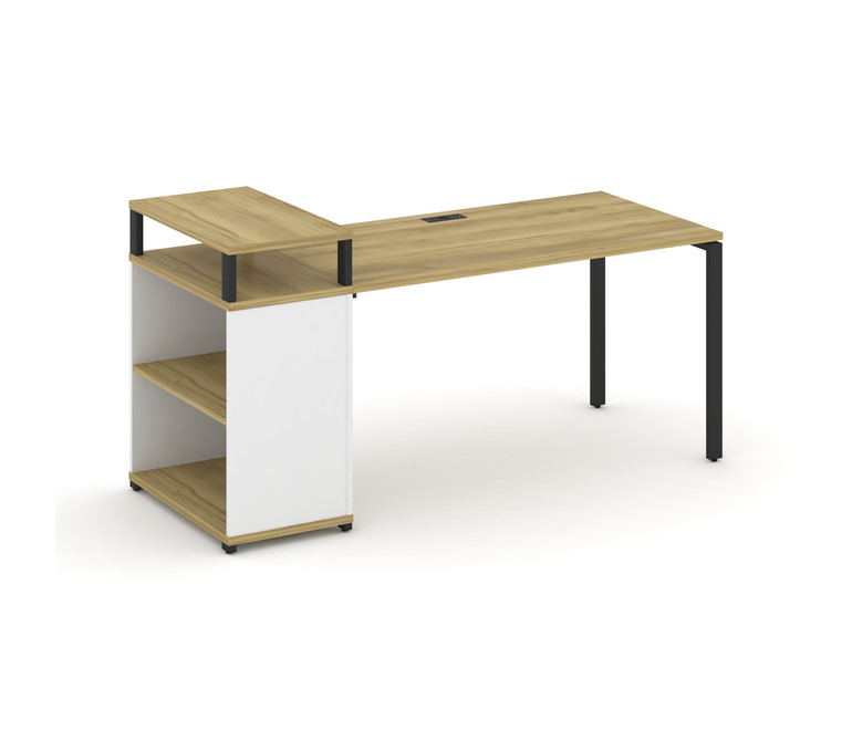 Concept Стол рабочий с опорным стеллажом с верх. горизонтом  CN.SP-207 Дуб Винченцо/Белый Бриллиант/