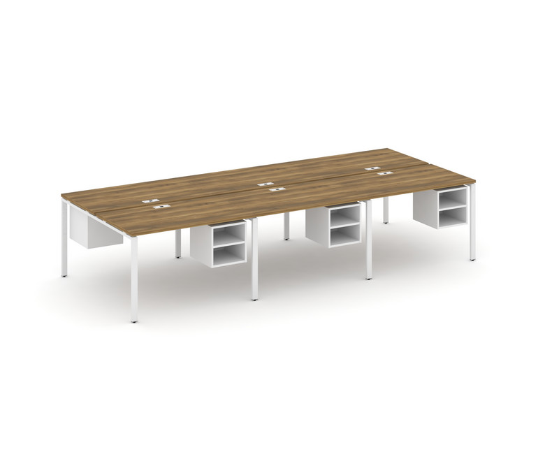 Concept Рабочая станция двухсторонняя с подвес. тумбами на 6 мест CN.DRS-146 Сандал Янтарный/Белый Б