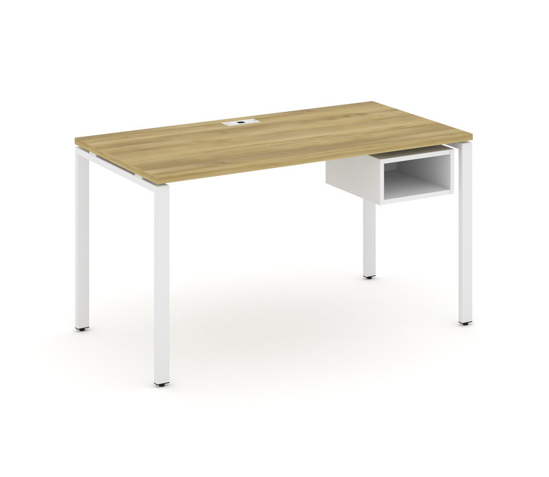Concept Стол рабочий с подвесной тумбой с 1 открытой нишей CN.SP-103 Дуб Винченцо/Белый Бриллиант/Ме