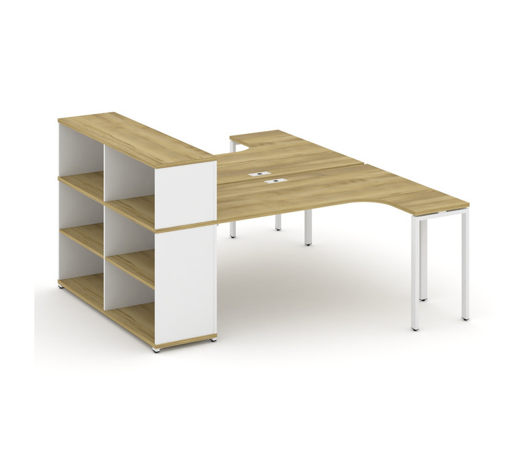 Concept Рабочая станция с опорным стеллажом с надставкой низ. CN.DSA-206 Дуб Винченцо/Белый Бриллиан