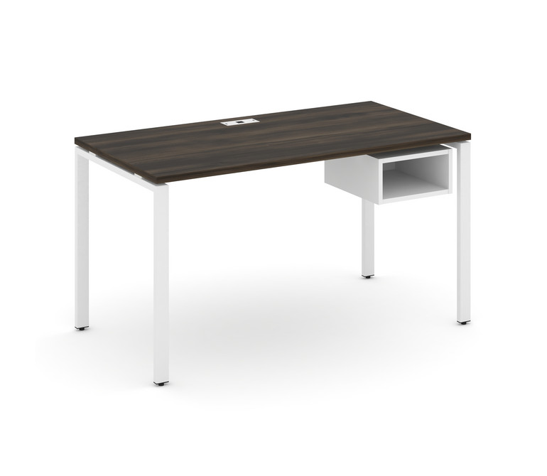 Concept Стол рабочий с подвесной тумбой с 1 открытой нишей CN.SP-103 Дуб Мали/Белый Бриллиант/Металл