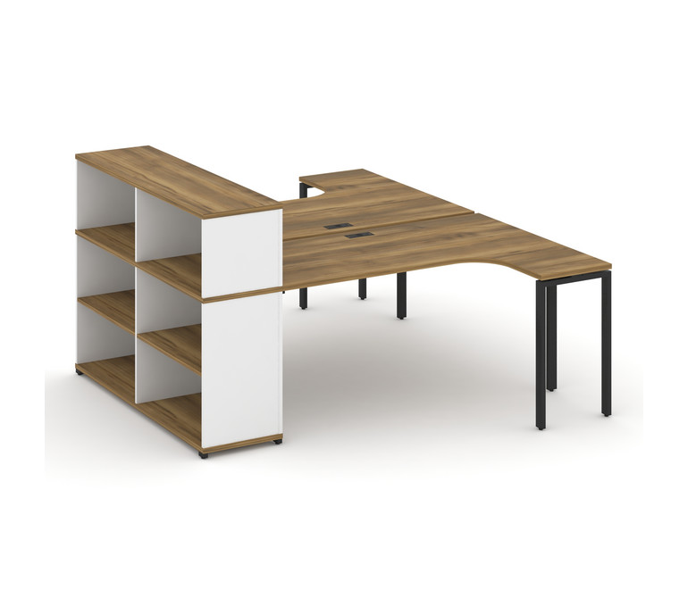 Concept Рабочая станция с опорным стеллажом с надставкой низ. CN.DSA-206 Сандал Янтарный/Белый Брилл