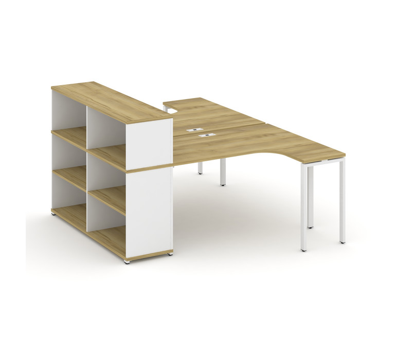 Concept Рабочая станция с опорным стеллажом с надставкой низ. CN.DSA-205 Дуб Винченцо/Белый Бриллиан