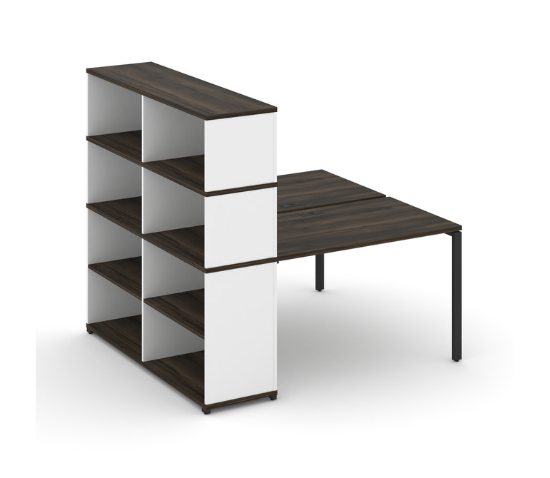 Concept Рабочая станция с опорным стеллажом с надставкой выс. CN.DRS-214 Дуб Мали/Белый Бриллиант/Ме