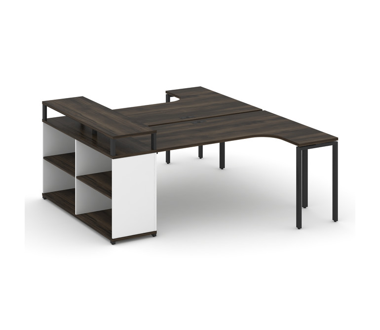 Concept Рабочая станция с опорным стеллажом с верх. горизонтом CN.DSA-204 Дуб Мали/Белый Бриллиант/М