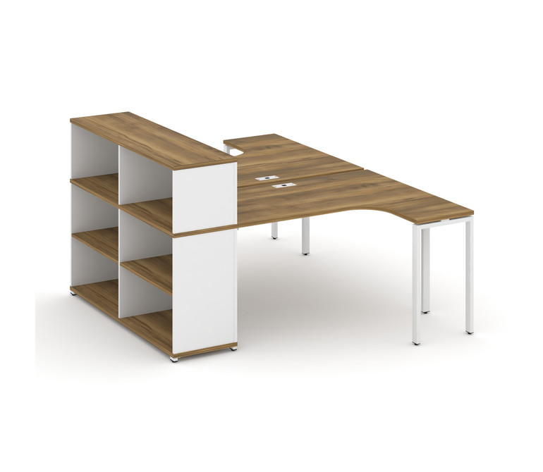 Concept Рабочая станция с опорным стеллажом с надставкой низ. CN.DSA-205 Сандал Янтарный/Белый Брилл