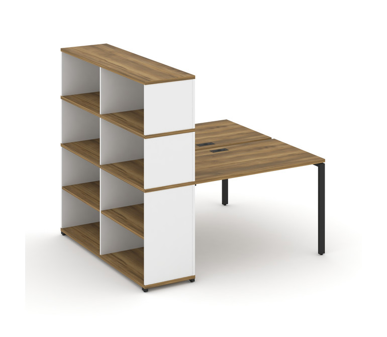 Concept Рабочая станция с опорным стеллажом с надставкой выс. CN.DRS-214 Сандал Янтарный/Белый Брилл