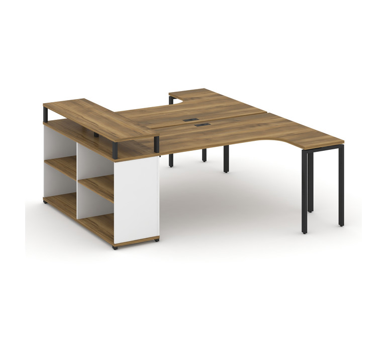 Concept Рабочая станция с опорным стеллажом с верх. горизонтом CN.DSA-204 Сандал Янтарный/Белый Брил