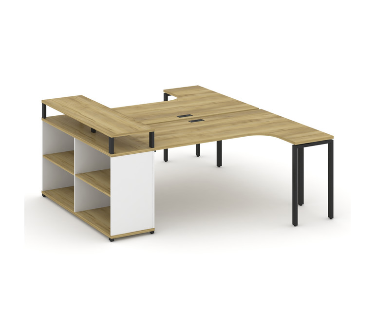 Concept Рабочая станция с опорным стеллажом с верх. горизонтом CN.DSA-204 Дуб Винченцо/Белый Бриллиа