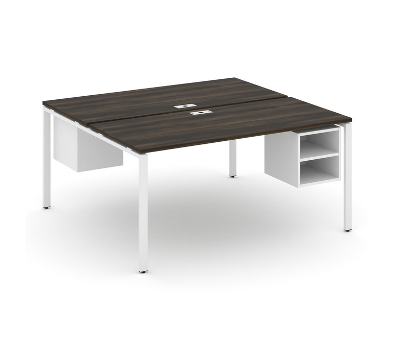 Concept Рабочая станция 2 сторонняя с подвесными тумбами на 2 места CN.DRS-108 Дуб Мали/Белый Брилли