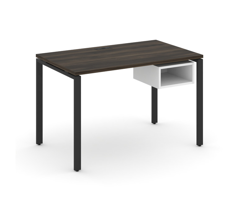 Concept Стол рабочий с подвесной тумбой с 1 открытой нишей CN.SP-102 Дуб Мали/Белый Бриллиант/Металл