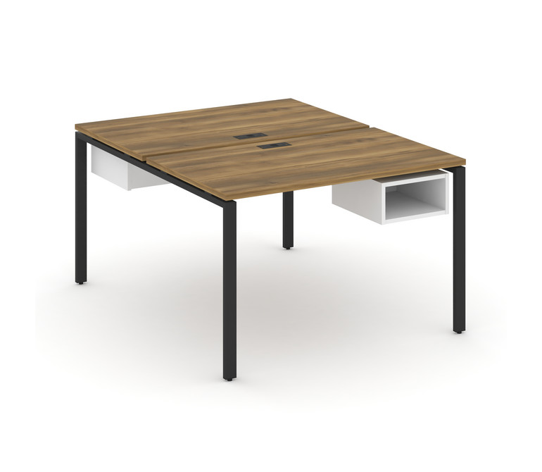 Concept Рабочая станция 2 сторонняя с подвесными тумбами на 2 места CN.DRS-102 Сандал Янтарный/Белый