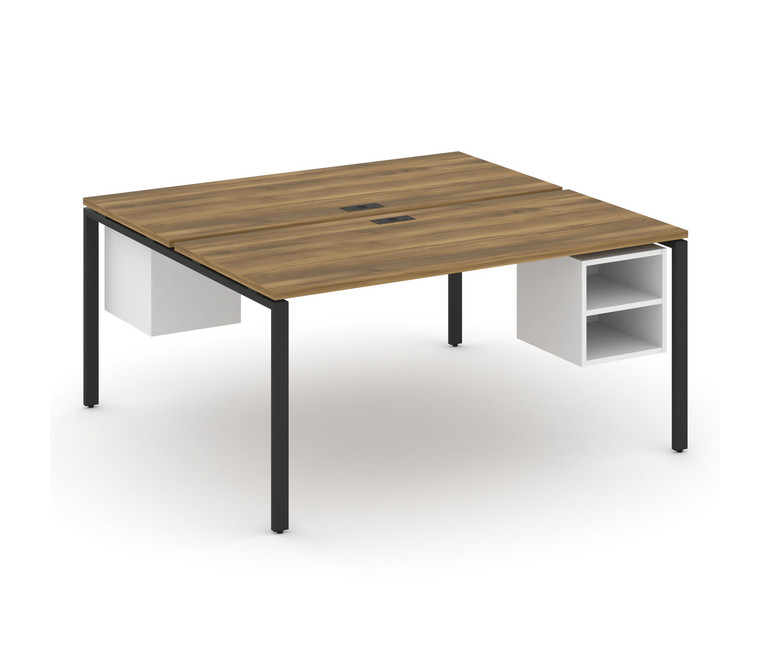 Concept Рабочая станция 2 сторонняя с подвесными тумбами на 2 места CN.DRS-108 Сандал Янтарный/Белый