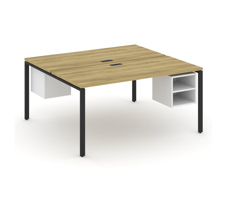 Concept Рабочая станция 2 сторонняя с подвесными тумбами на 2 места CN.DRS-108 Дуб Винченцо/Белый Бр
