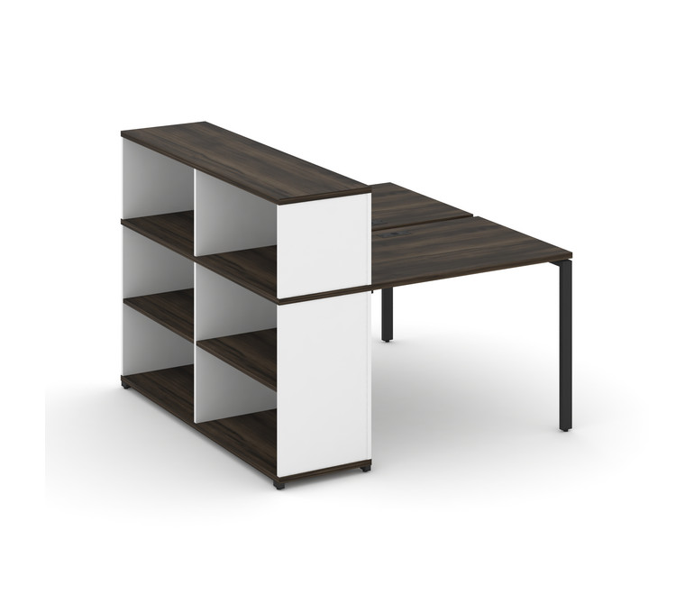 Concept Рабочая станция с опорным стеллажом с надставкой низ. CN.DRS-209 Дуб Мали/Белый Бриллиант/Ме