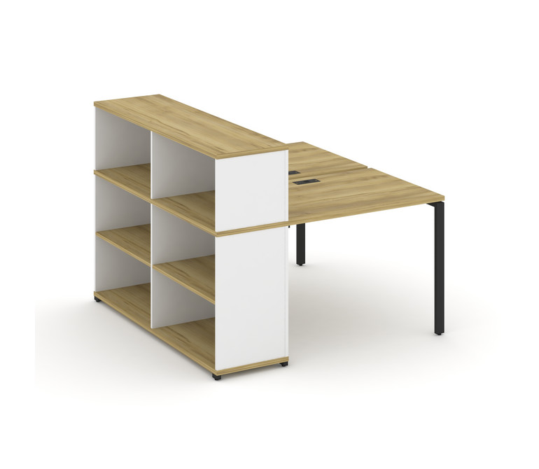 Concept Рабочая станция с опорным стеллажом с надставкой низ. CN.DRS-209 Дуб Винченцо/Белый Бриллиан