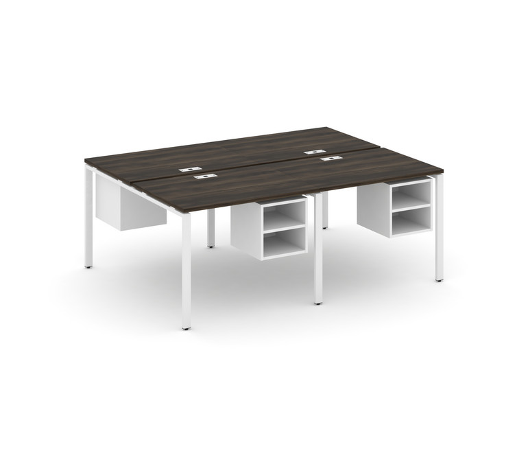 Concept Рабочая станция двухсторонняя с подвесными тумбами на 4 места CN.DRS-125 Дуб Мали/Белый Брил