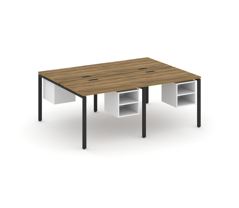 Concept Рабочая станция двухсторонняя с подвесными тумбами на 4 места CN.DRS-125 Сандал Янтарный/Бел