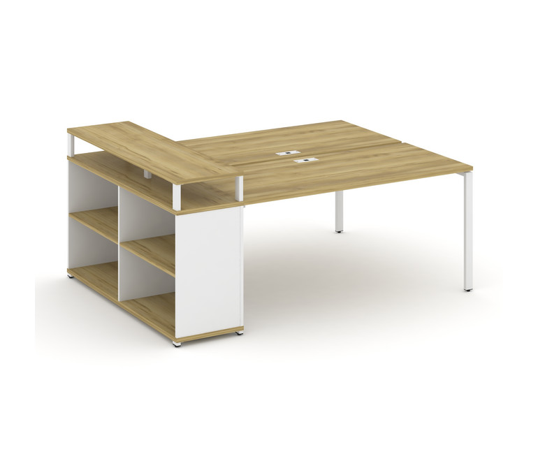 Concept Рабочая станция с опорным стеллажом с верх. горизонтом  CN.DRS-208 Дуб Винченцо/Белый Брилли