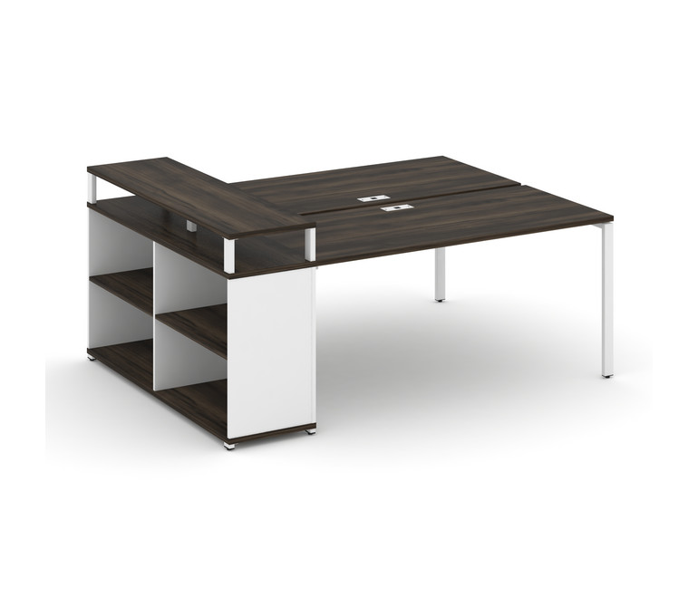 Concept Рабочая станция с опорным стеллажом с верх. горизонтом  CN.DRS-208 Дуб Мали/Белый Бриллиант/