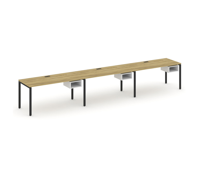 Concept Рабочая станция односторонняя с подвес. тумбами 3 места CN.ORS-124 Дуб Винченцо/Белый Брилли