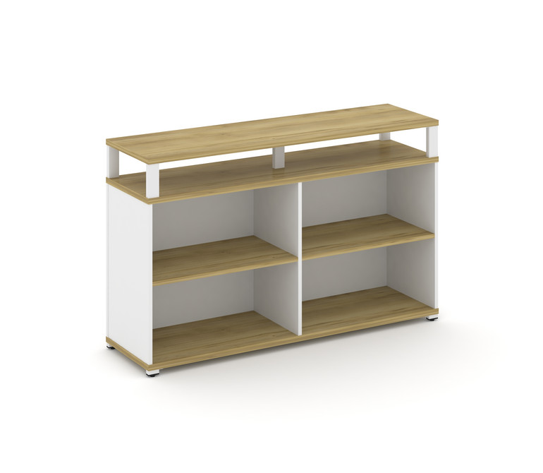 Concept Стеллаж опорный/приставной с верх. горизонтом  CN.SOPO-006 Дуб Винченцо/Белый Бриллиант/Мета
