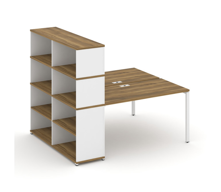 Concept Рабочая станция с опорным стеллажом с надставкой выс. CN.DRS-215 Сандал Янтарный/Белый Брилл