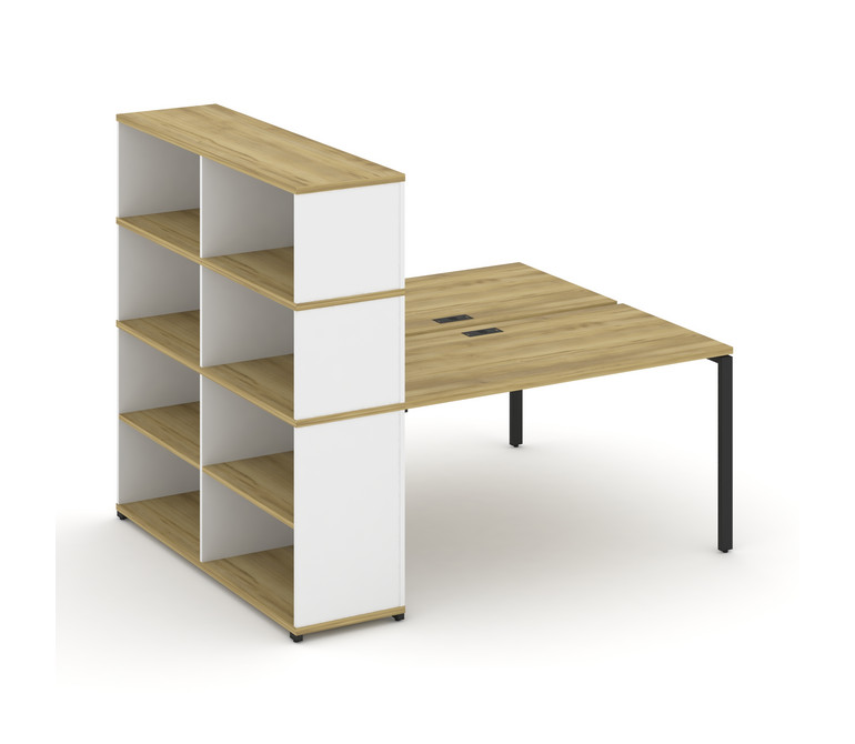 Concept Рабочая станция с опорным стеллажом с надставкой выс. CN.DRS-215 Дуб Винченцо/Белый Бриллиан