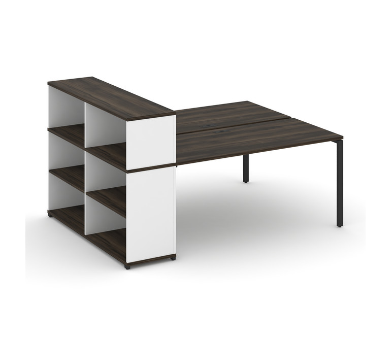 Concept Рабочая станция с опорным стеллажом с надставкой низ. CN.DRS-212 Дуб Мали/Белый Бриллиант/Ме
