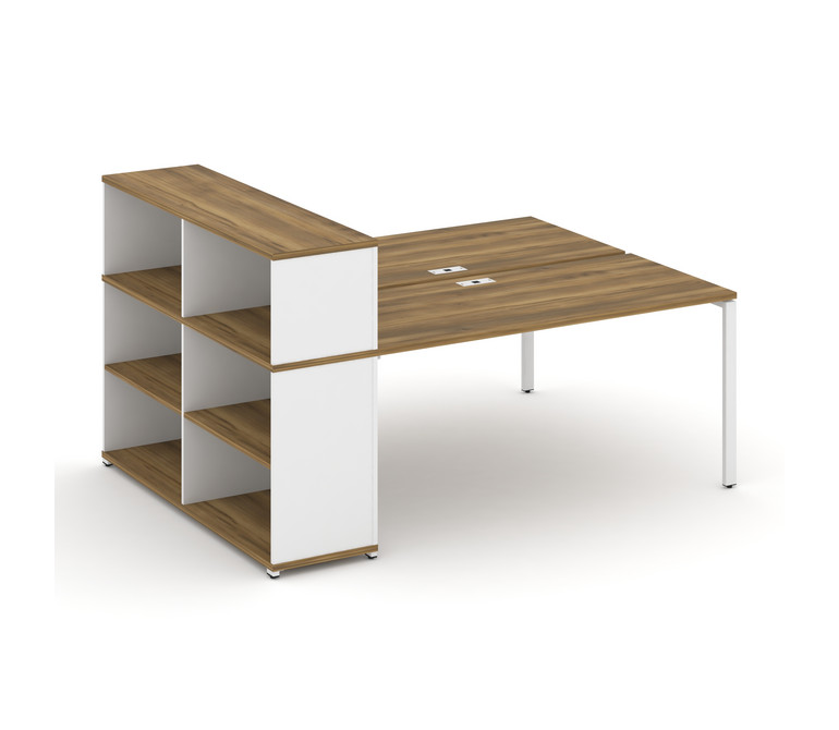 Concept Рабочая станция с опорным стеллажом с надставкой низ. CN.DRS-212 Сандал Янтарный/Белый Брилл