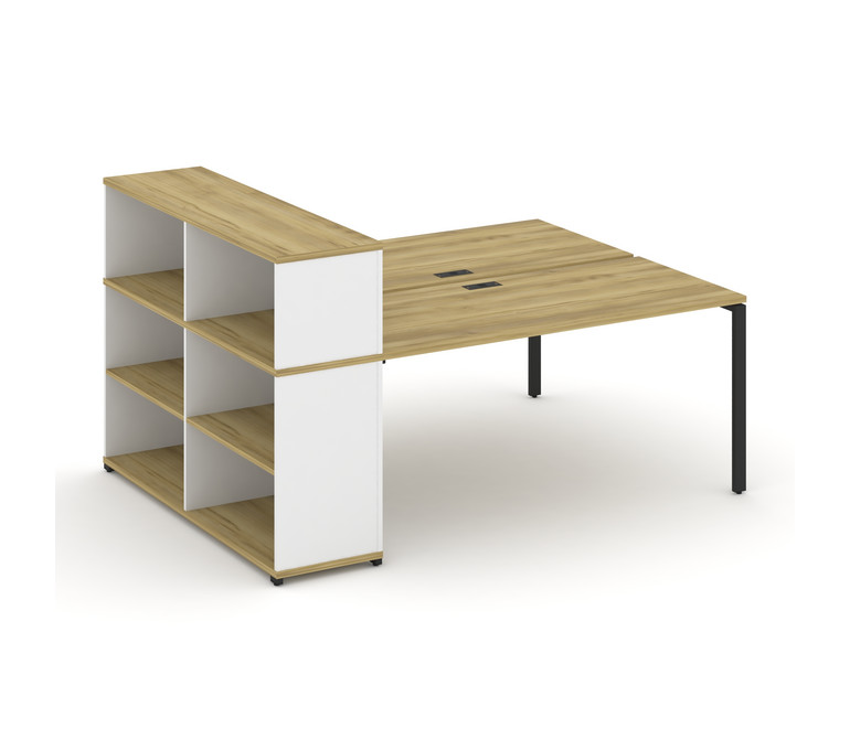 Concept Рабочая станция с опорным стеллажом с надставкой низ. CN.DRS-212 Дуб Винченцо/Белый Бриллиан