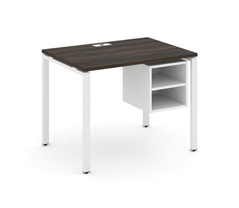 Concept Стол рабочий с подвесной тумбой с 2 открытыми нишами CN.SP-105 Дуб Мали/Белый Бриллиант/Мета