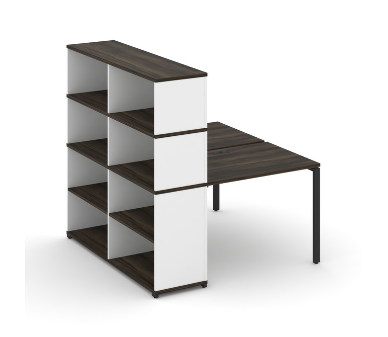 Concept Рабочая станция с опорным стеллажом с надставкой выс. CN.DRS-213 Дуб Мали/Белый Бриллиант/Ме