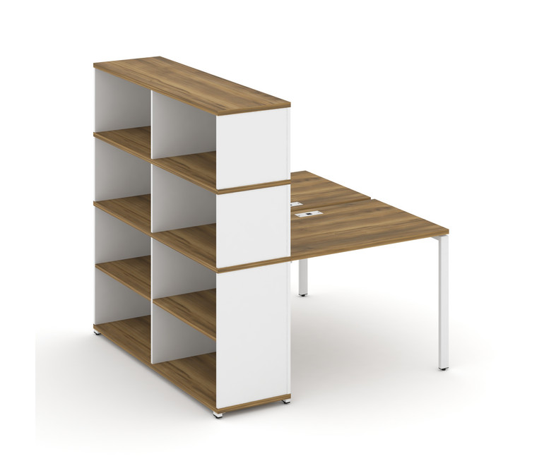 Concept Рабочая станция с опорным стеллажом с надставкой выс. CN.DRS-213 Сандал Янтарный/Белый Брилл
