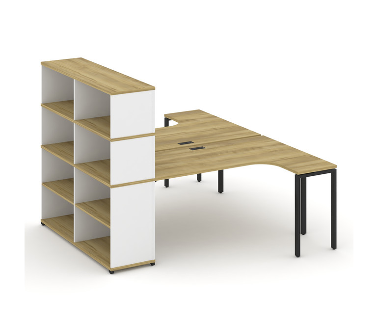 Concept Рабочая станция с опорным стеллажом с надставкой выс. CN.DSA-208 Дуб Винченцо/Белый Бриллиан