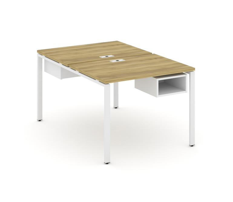 Concept Рабочая станция 2 сторонняя с подвесными тумбами на 2 места CN.DRS-101 Дуб Винченцо/Белый Бр