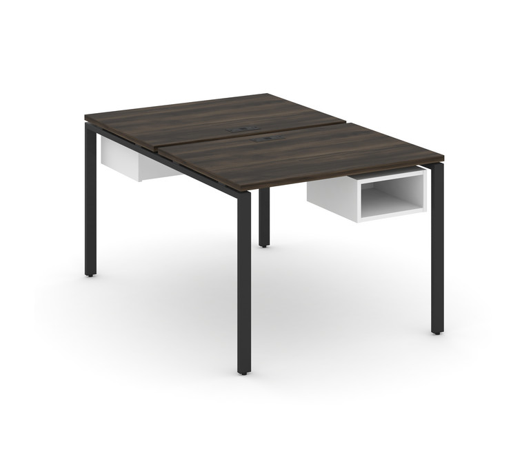 Concept Рабочая станция 2 сторонняя с подвесными тумбами на 2 места CN.DRS-101 Дуб Мали/Белый Брилли