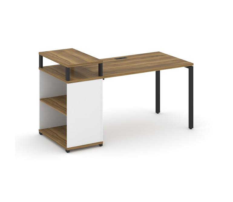 Concept Стол рабочий с опорным стеллажом с верх. горизонтом  CN.SP-206 Сандал Янтарный/Белый Бриллиа