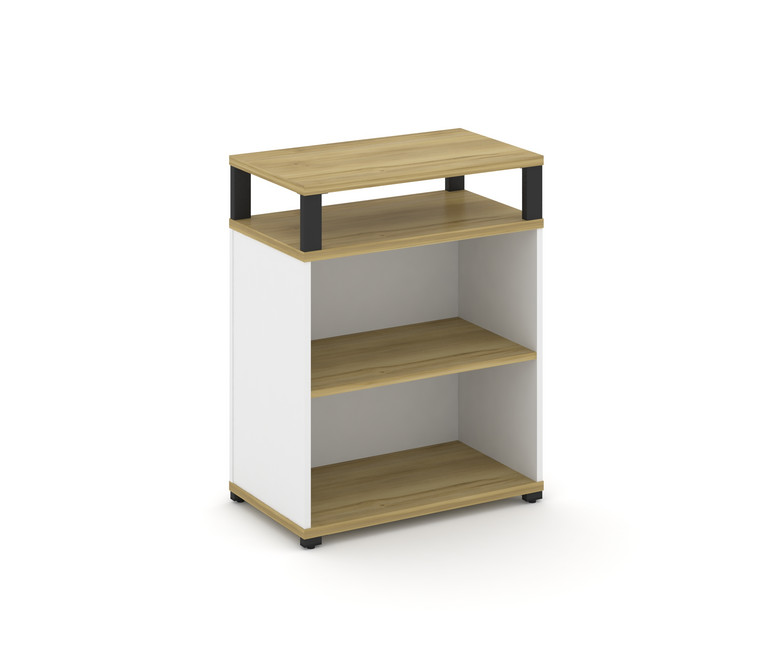 Concept Стеллаж опорный/приставной с верх. горизонтом  CN.SOPO-002 Дуб Винченцо/Белый Бриллиант/Мета