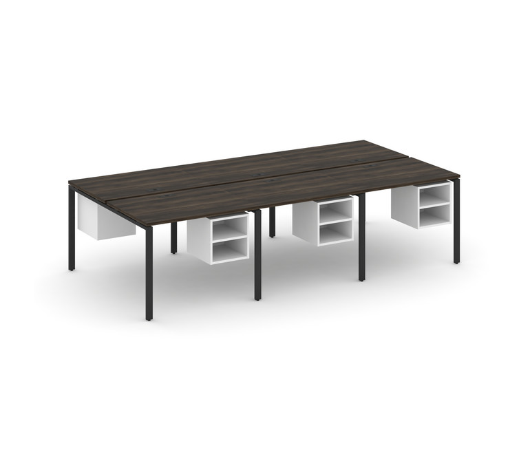 Concept Рабочая станция двухсторонняя с подвес. тумбами на 6 мест CN.DRS-145 Дуб Мали/Белый Бриллиан