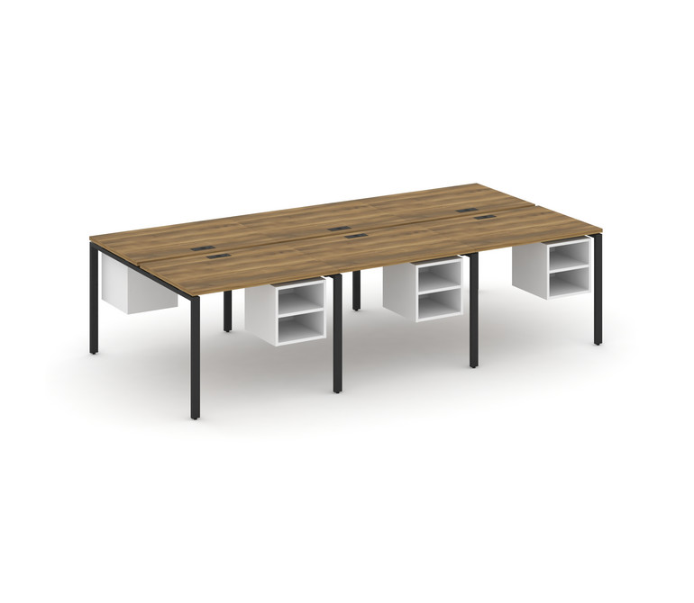 Concept Рабочая станция двухсторонняя с подвес. тумбами на 6 мест CN.DRS-145 Сандал Янтарный/Белый Б