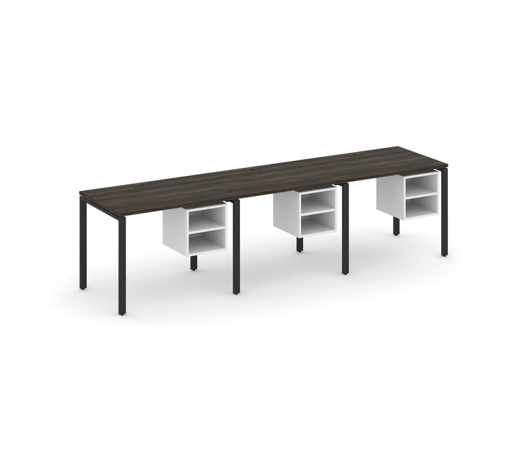 Concept Рабочая станция односторонняя с подвес. тумбами 3 места CN.ORS-125 Дуб Мали/Белый Бриллиант/