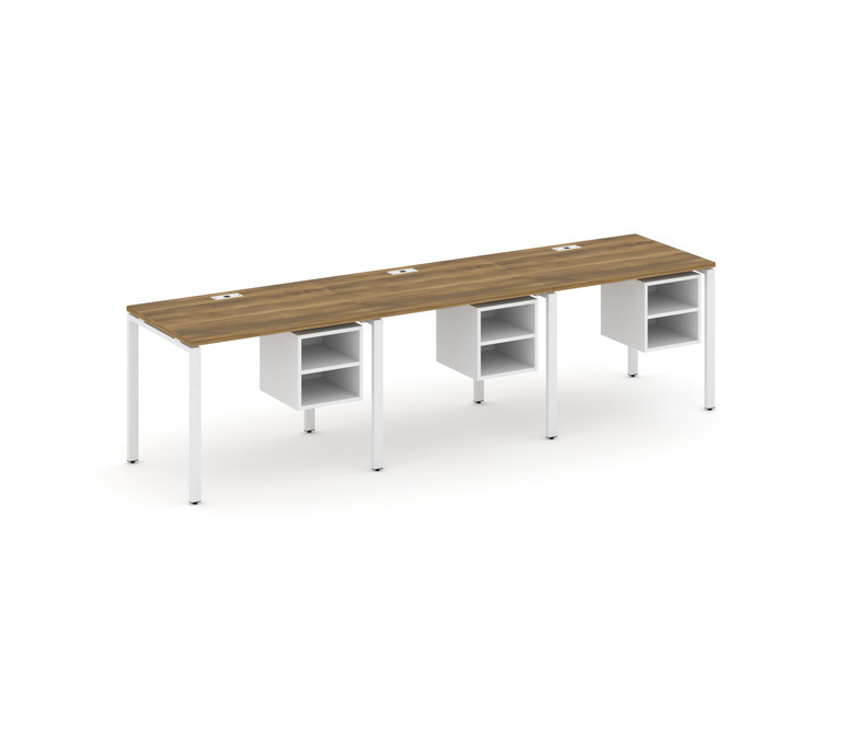 Concept Рабочая станция односторонняя с подвес. тумбами 3 места CN.ORS-125 Сандал Янтарный/Белый Бри