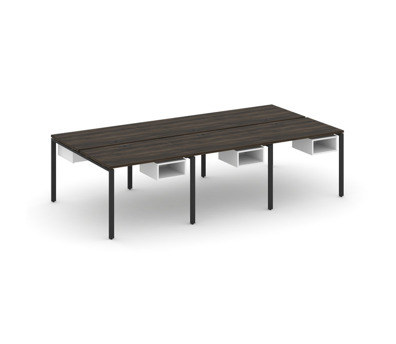 Concept Рабочая станция двухсторонняя с подвес. тумбами на 6 мест CN.DRS-141 Дуб Мали/Белый Бриллиан