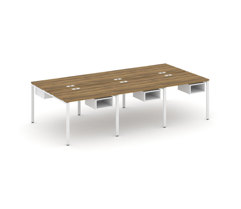 Concept Рабочая станция двухсторонняя с подвес. тумбами на 6 мест CN.DRS-141 Сандал Янтарный/Белый Б