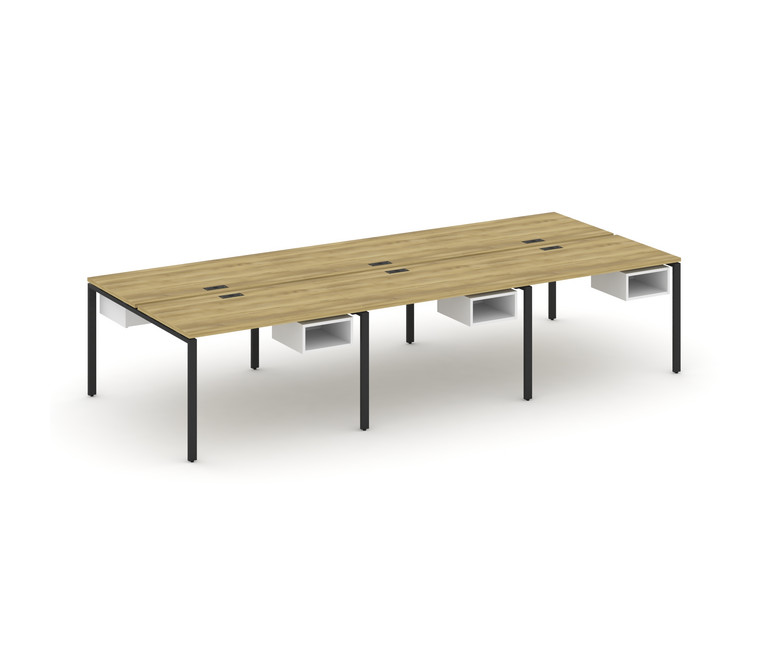 Concept Рабочая станция двухсторонняя с подвес. тумбами на 6 мест CN.DRS-141 Дуб Винченцо/Белый Брил