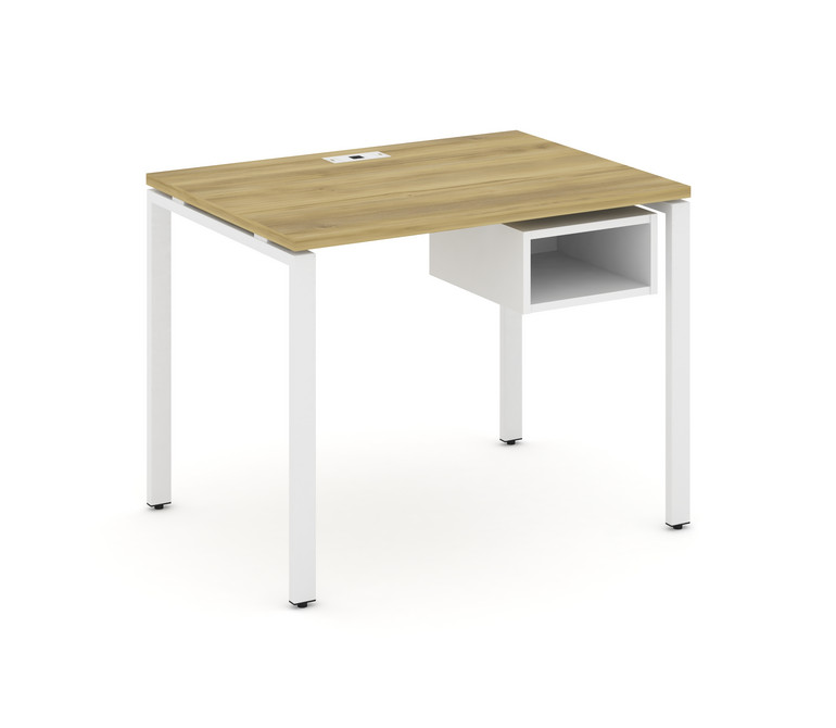 Concept Стол рабочий с подвесной тумбой с 1 открытой нишей CN.SP-101 Дуб Винченцо/Белый Бриллиант/Ме