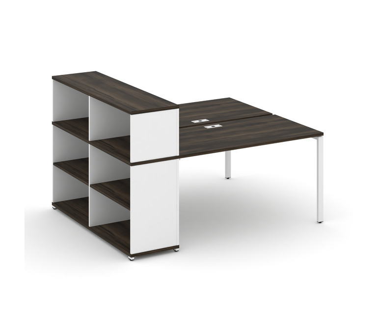 Concept Рабочая станция с опорным стеллажом с надставкой низ. CN.DRS-211 Дуб Мали/Белый Бриллиант/Ме